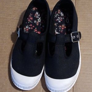 Women's Mix No. 6 black & white T-strap sneakers.. PLEASE READ